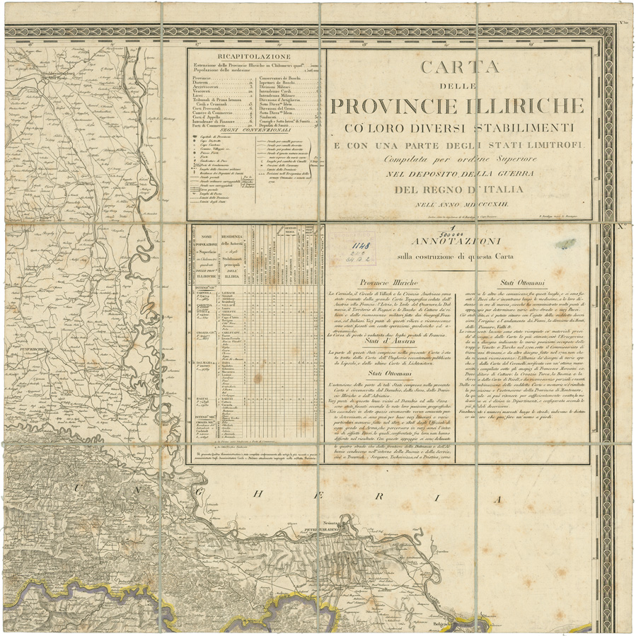 (N:3948) CARTA DELLE PROVINCIE ILLIRICHE... - Foglio 10 bis (B0008319) Carte e stampe antiche: riproduzione a colori su carta (formato A1)