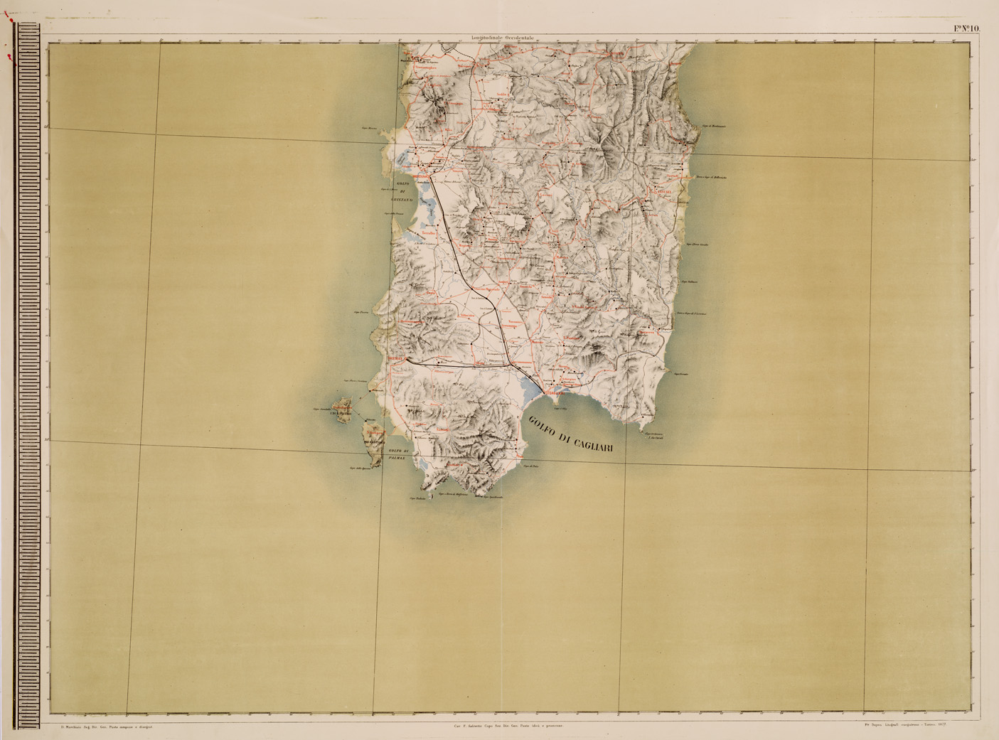 (N:5019) CARTA GEOGRAFICA POSTALE D'ITALIA - Foglio 10 (B0008403) Carte e stampe antiche: riproduzione a colori su carta (formato A1)