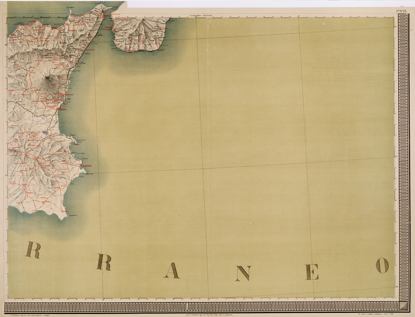 (N:5024) CARTA GEOGRAFICA POSTALE D'ITALIA... - Foglio 15 (B0008408) Carte e stampe antiche: riproduzione a colori su carta (formato A1)