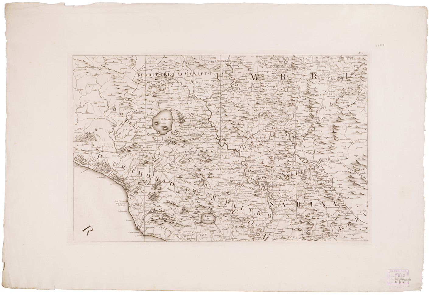 (N:11635) LO STATO ECCLESIASTICO DIVISO NELLE SUE LEGAZIONI E DELEGAZIONI... - Foglio 5 (B0008432) Carte e stampe antiche: riproduzione a colori su carta (formato A1)