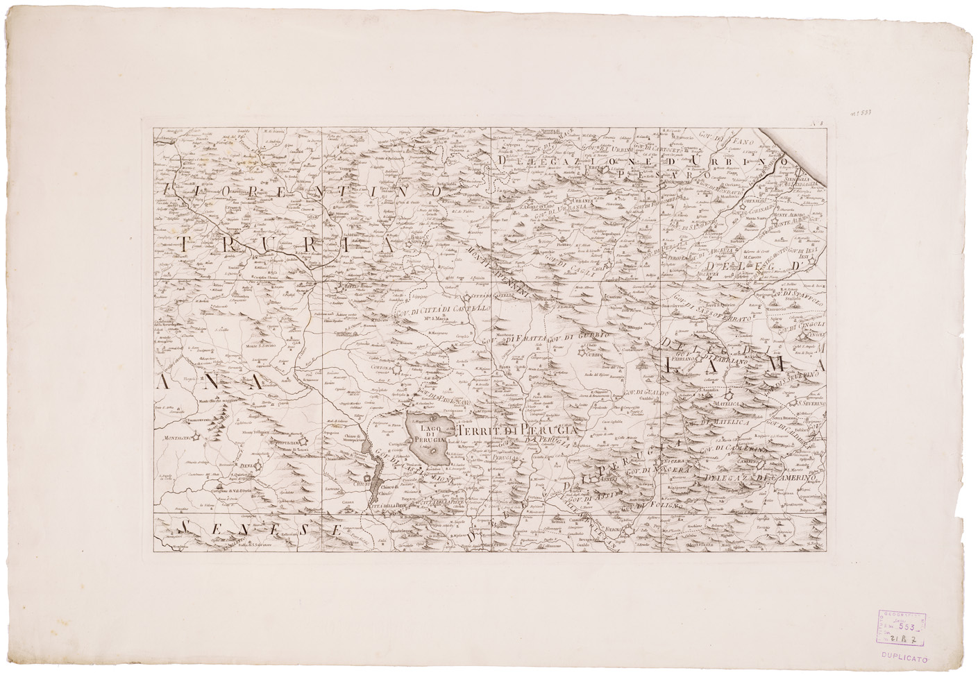 (N:11638) LO STATO ECCLESIASTICO DIVISO NELLE SUE LEGAZIONI E DELEGAZIONI... - Foglio 8 (B0008435) Carte e stampe antiche: riproduzione a colori su carta (formato A1)