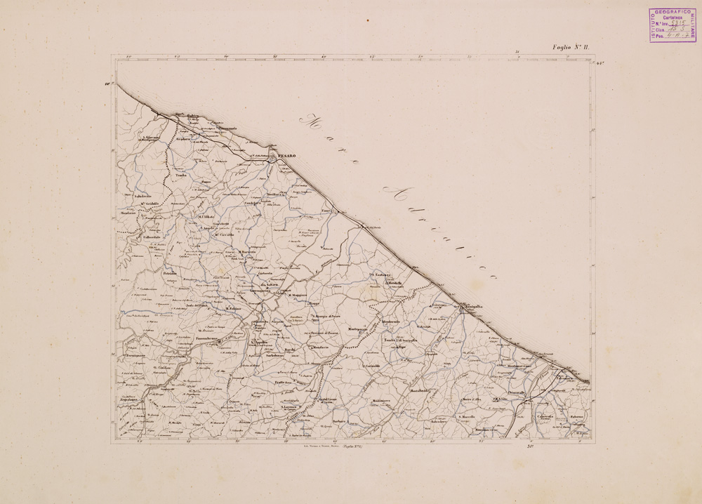 (N:3971) CARTA COROGRAFICA DELLE STRADE COMUNALI OBBLIGATORIE D'ITALIA - COMPARTIMENTO DELLE MARCHE... - Foglio 2 (B0008463) Carte e stampe antiche: riproduzione a colori su carta (formato A1)