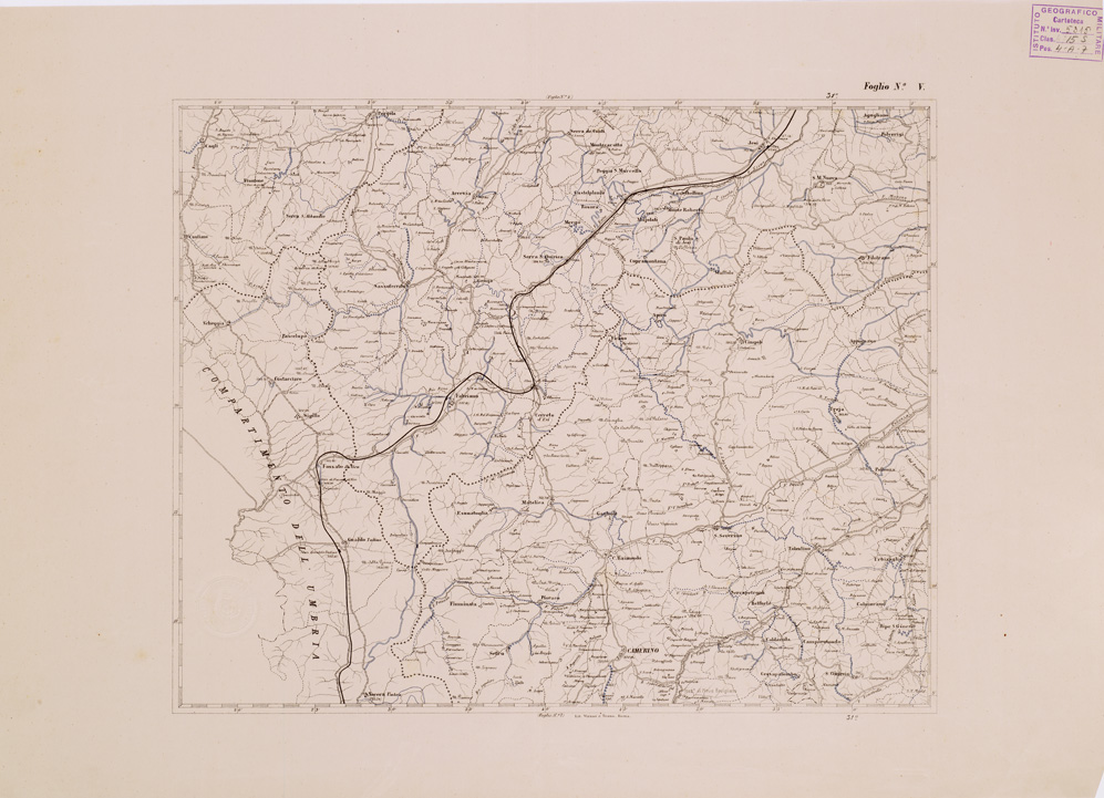 (N:3974) CARTA COROGRAFICA DELLE STRADE COMUNALI OBBLIGATORIE D'ITALIA - COMPARTIMENTO DELLE MARCHE... - Foglio 5 (B0008466) Carte e stampe antiche: riproduzione a colori su carta (formato A1)