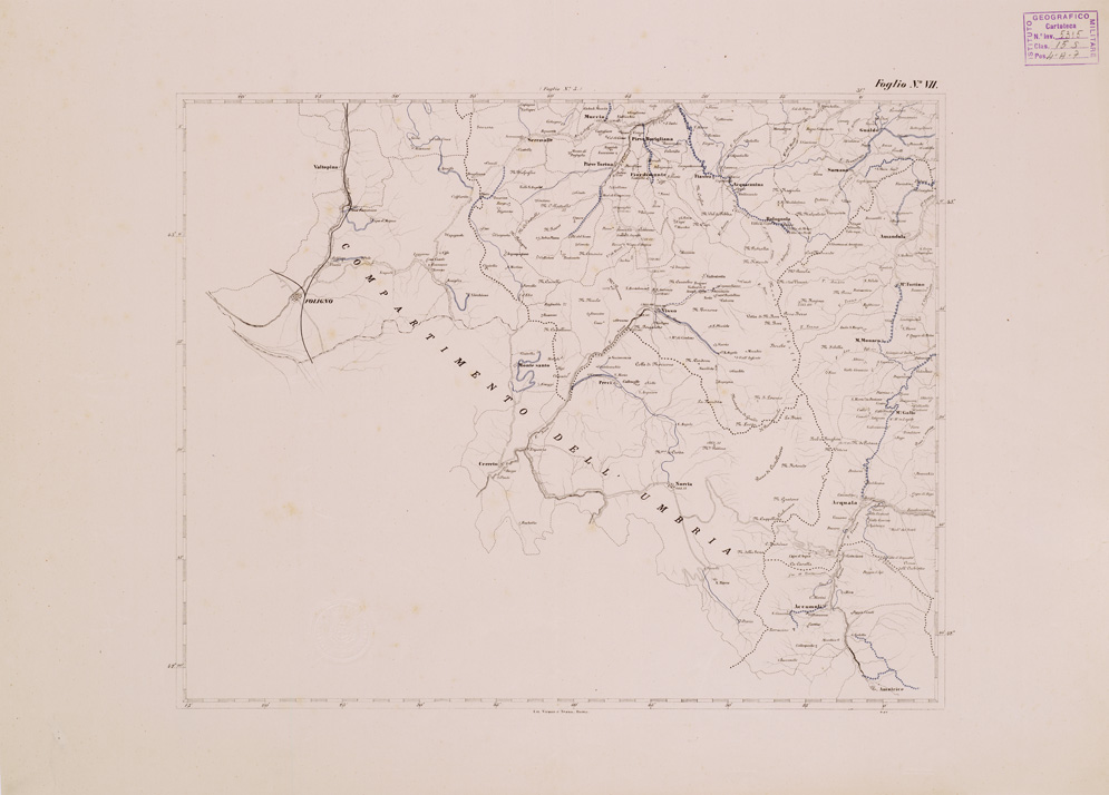 (N:3976) CARTA COROGRAFICA DELLE STRADE COMUNALI OBBLIGATORIE D'ITALIA - COMPARTIMENTO DELLE MARCHE... - Foglio 7 (B0008468) Carte e stampe antiche: riproduzione a colori su carta (formato A1)