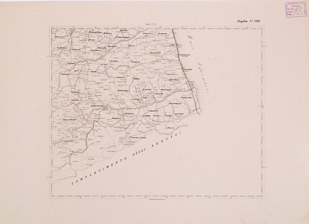 (N:3977) CARTA COROGRAFICA DELLE STRADE COMUNALI OBBLIGATORIE D'ITALIA - COMPARTIMENTO DELLE MARCHE... - Foglio 8 (B0008469) Carte e stampe antiche: riproduzione a colori su carta (formato A1)