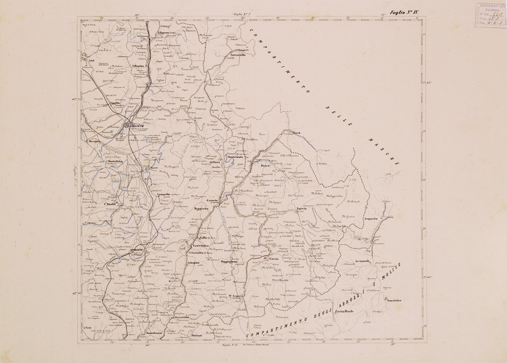 (N:3989) CARTA COROGRAFICA DELLE STRADE COMUNALI OBBLIGATORIE D'ITALIA - COMPARTIMENTO DELL'UMBRIA... - Foglio 4 (B0008474) Carte e stampe antiche: riproduzione a colori su carta (formato A1)