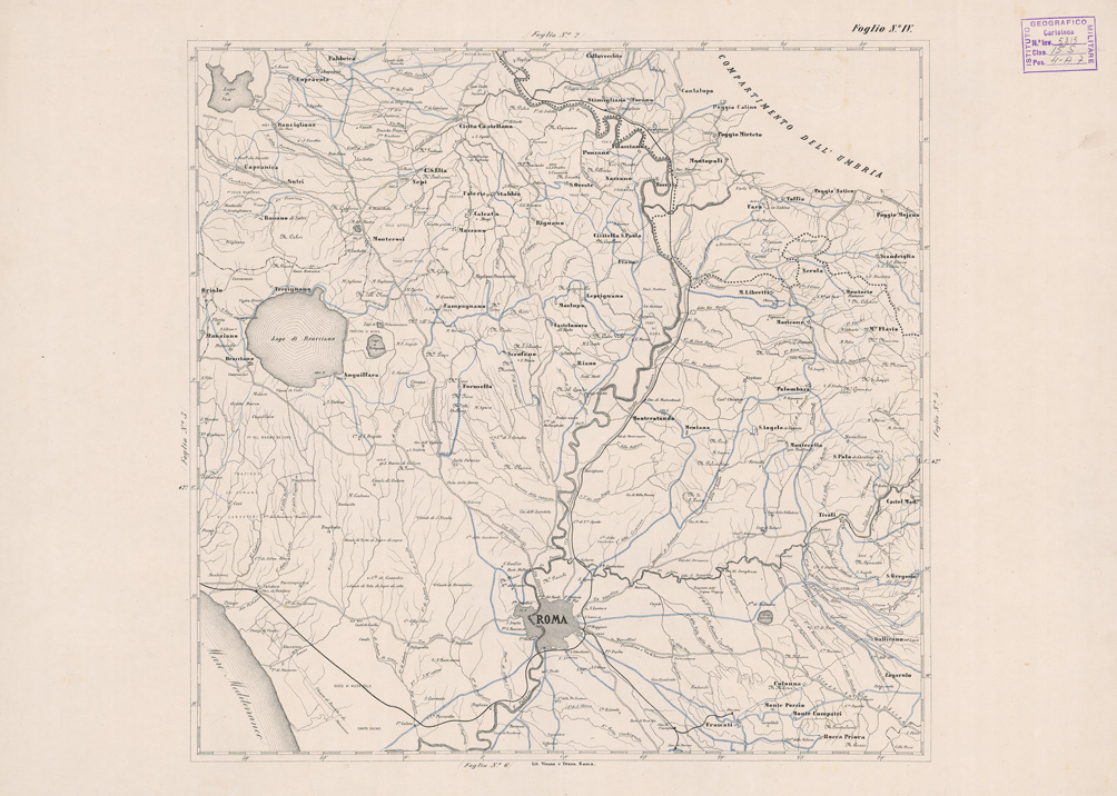 (N:3981) CARTA COROGRAFICA DELLE STRADE COMUNALI OBBLIGATORIE D'ITALIA - COMPARTIMENTO DI ROMA... - Foglio 4 (B0008481) Carte e stampe antiche: riproduzione a colori su carta (formato A1)