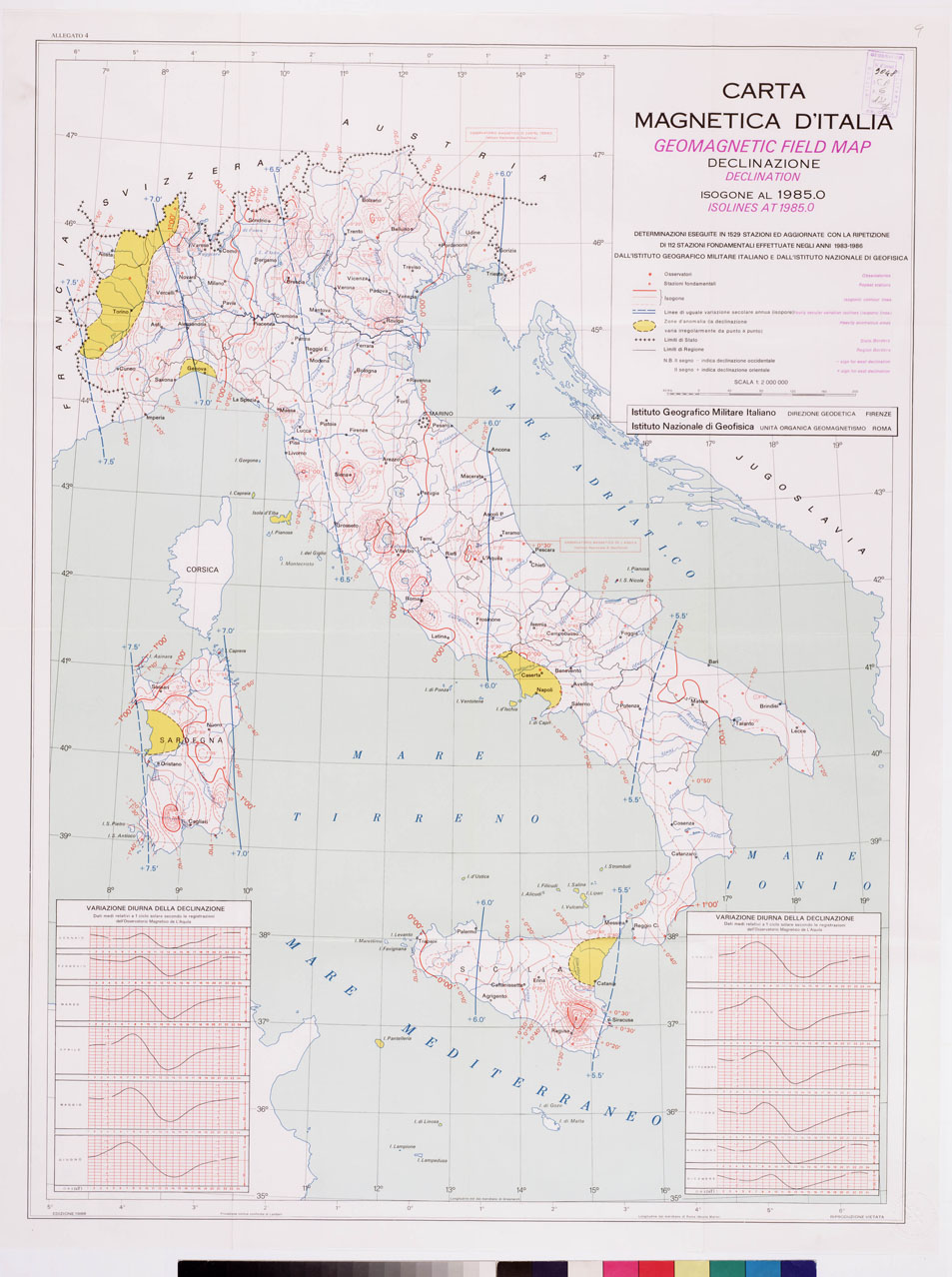 (N:5654) CARTA MAGNETICA D'ITALIA... - Foglio 4 (B0008491) Carte e stampe antiche: riproduzione a colori su carta (formato A1)