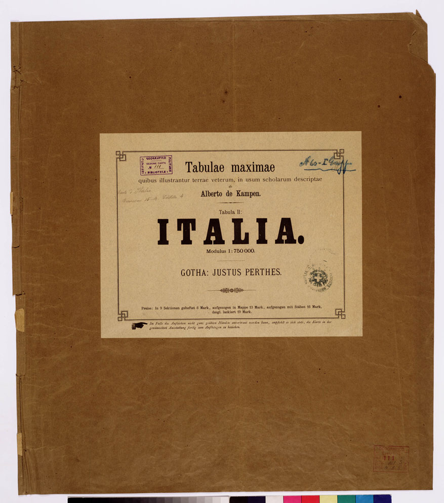 (N:16416) ITALIA TABULAE MAXIMAE... - Intestazione (B0008497) Carte e stampe antiche: riproduzione a colori su carta (formato A1)