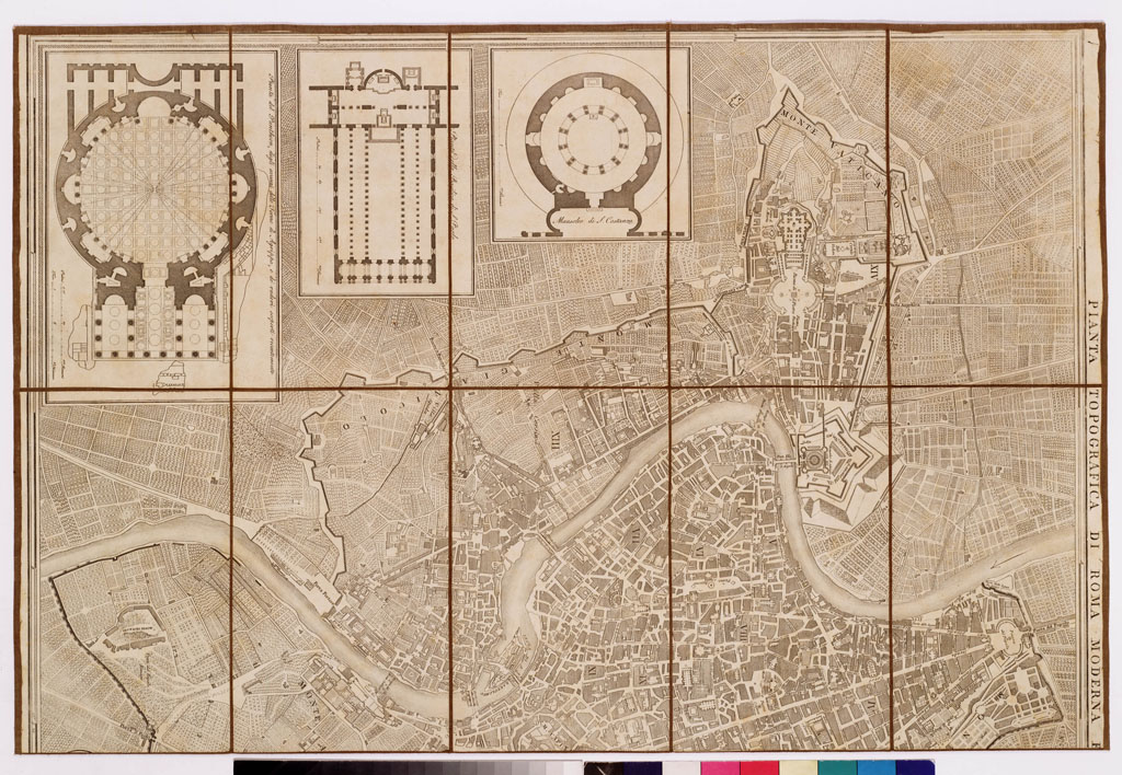 (N:13050) PIANTA TOPOGRAFICA DI ROMA MODERNA ESTRATTA DALLA GRANDE DEL NOLLI... (B0008725) Carte e stampe antiche: riproduzione a colori su carta (formato A1)