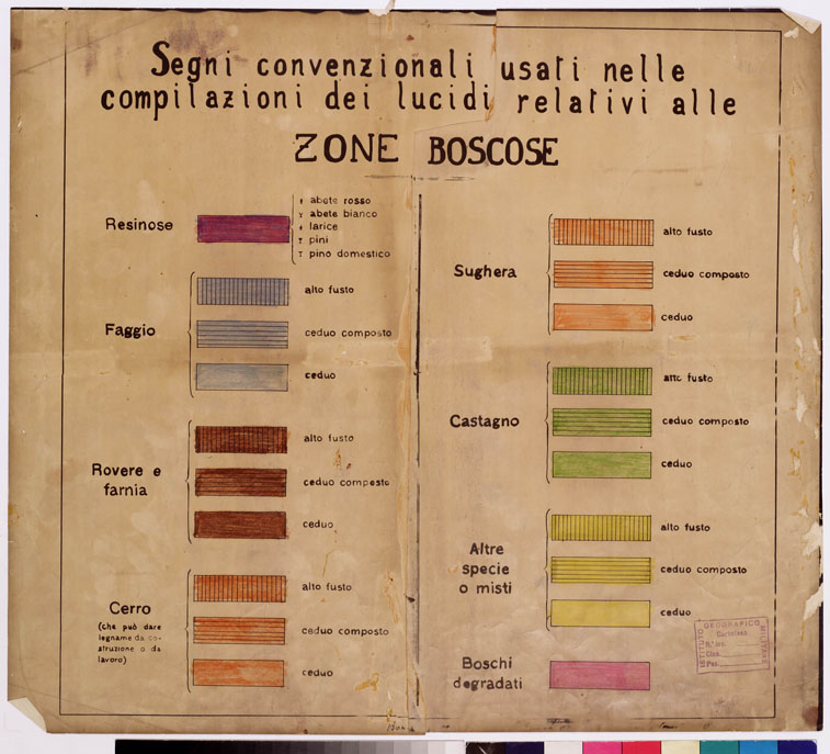 (N:4819) CARTA FORESTALE DEL REGNO D'ITALIA... (B0008755) Carte e stampe antiche: riproduzione a colori su carta (formato A1)