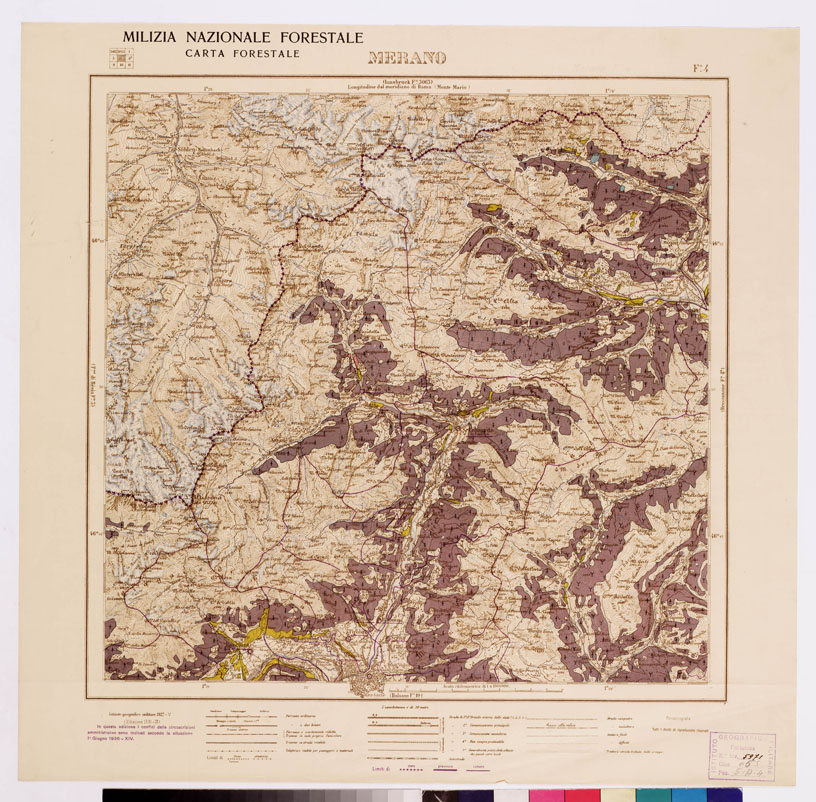 (N:4745) CARTA FORESTALE DEL REGNO D'ITALIA... - Foglio 4 MERANO (B0008769) Carte e stampe antiche: riproduzione a colori su carta (formato A1)