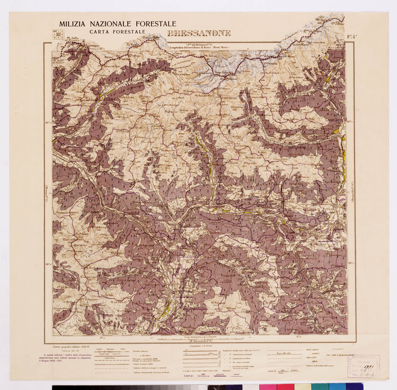 (N:4743) CARTA FORESTALE DEL REGNO D'ITALIA... - Foglio 4 a BRESSANONE (B0008770) Carte e stampe antiche: riproduzione a colori su carta (formato A1)