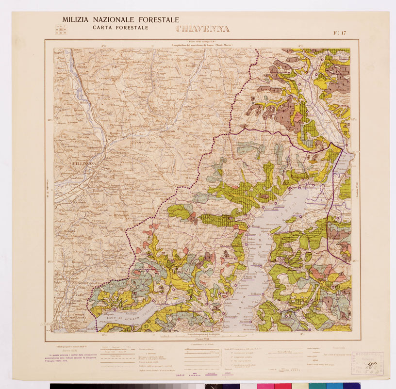 (N:4619) CARTA FORESTALE DEL REGNO D'ITALIA... - Foglio 17 CHIAVENNA (B0008784) Carte e stampe antiche: riproduzione a colori su carta (formato A1)