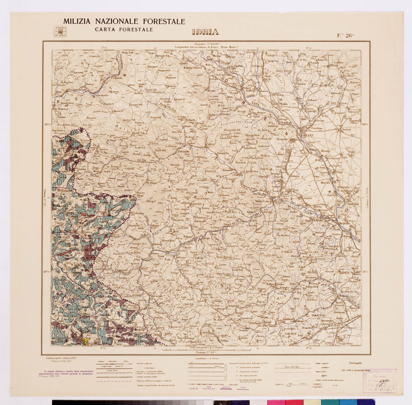 (N:4714) CARTA FORESTALE DEL REGNO D'ITALIA... - Foglio 26 a IDRA (B0008794) Carte e stampe antiche: riproduzione a colori su carta (formato A1)