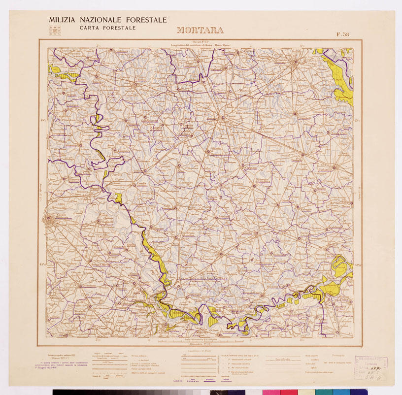 (N:4769) CARTA FORESTALE DEL REGNO D'ITALIA... - Foglio 58 MORTARA (B0008830) Carte e stampe antiche: riproduzione a colori su carta (formato A1)
