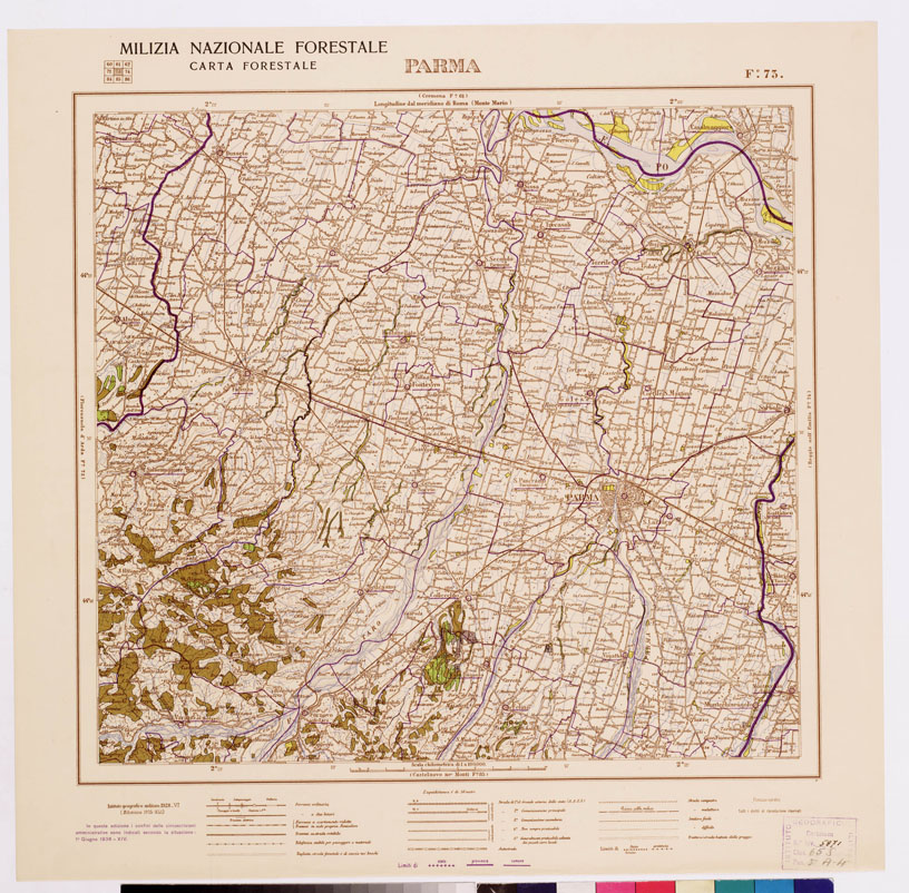 (N:4787) CARTA FORESTALE DEL REGNO D'ITALIA... - Foglio 73 PARMA (B0008847) Carte e stampe antiche: riproduzione a colori su carta (formato A1)