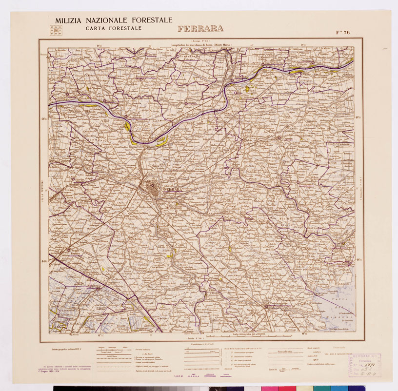 (N:4790) CARTA FORESTALE DEL REGNO D'ITALIA... - Foglio 76 FERRARA (B0008850) Carte e stampe antiche: riproduzione a colori su carta (formato A1)