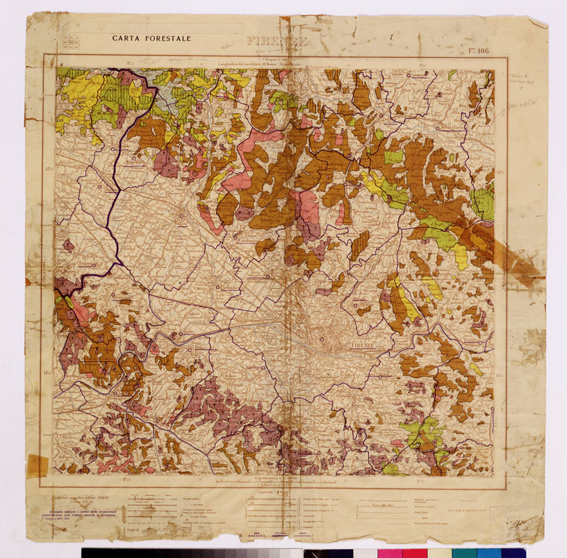 (N:4551) CARTA FORESTALE DEL REGNO D'ITALIA... - Foglio 106 FIRENZE (B0008881) Carte e stampe antiche: riproduzione a colori su carta (formato A1)