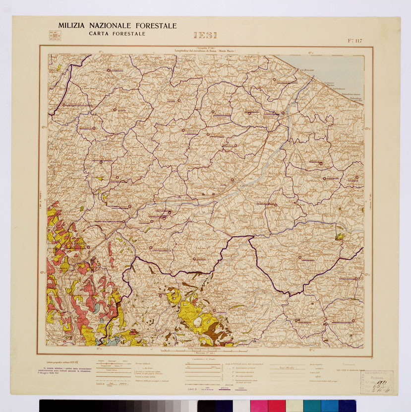 (N:4563) CARTA FORESTALE DEL REGNO D'ITALIA... - Foglio 117 IESI (B0008892) Carte e stampe antiche: riproduzione a colori su carta (formato A1)