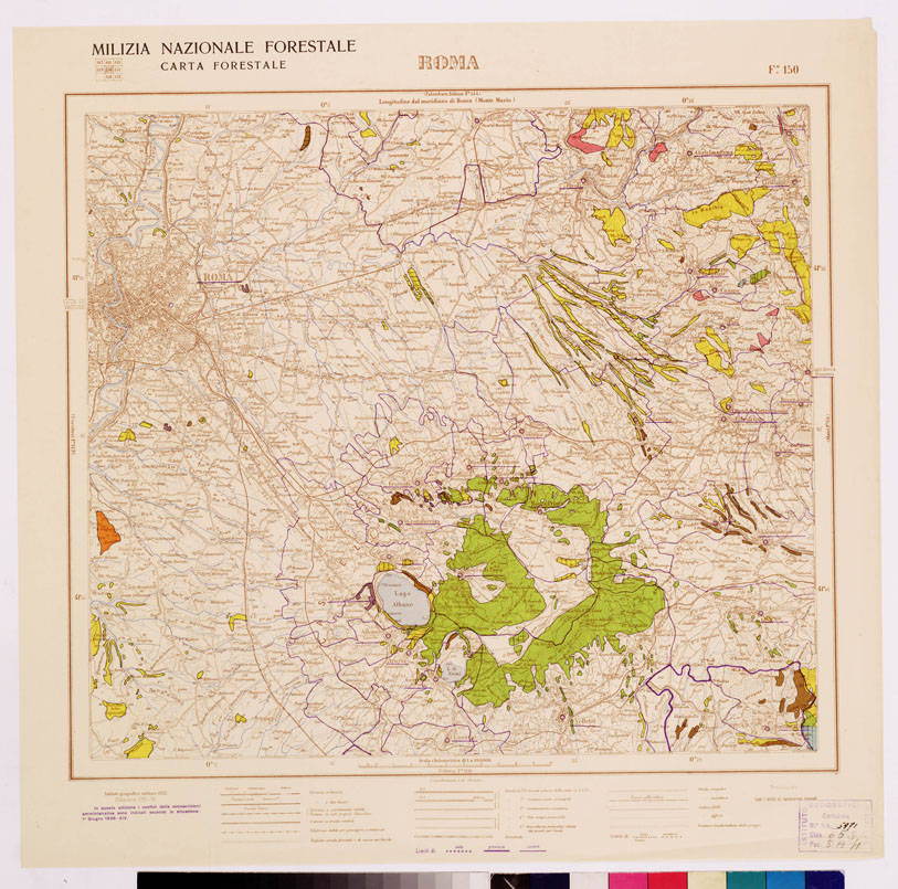 (N:4601) CARTA FORESTALE DEL REGNO D'ITALIA... - Foglio 150 ROMA (B0008925) Carte e stampe antiche: riproduzione a colori su carta (formato A1)
