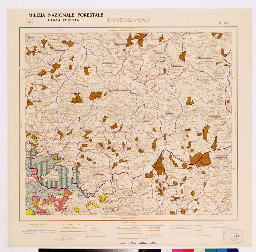 (N:4614) CARTA FORESTALE DEL REGNO D'ITALIA... - Foglio 162 CAMPOBASSO (B0008937) Carte e stampe antiche: riproduzione a colori su carta (formato A1)