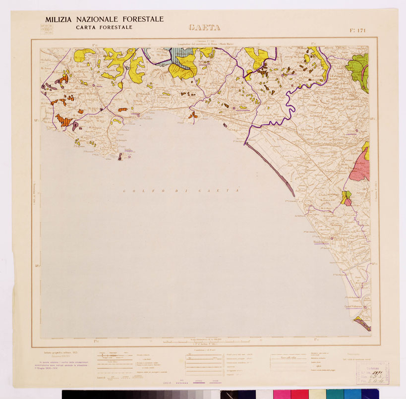 (N:4621) CARTA FORESTALE DEL REGNO D'ITALIA... - Foglio 171 GAETA (B0008943) Carte e stampe antiche: riproduzione a colori su carta (formato A1)