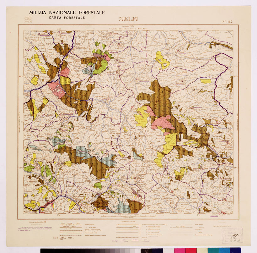 (N:4637) CARTA FORESTALE DEL REGNO D'ITALIA... - Foglio 187 MELFI (B0008958) Carte e stampe antiche: riproduzione a colori su carta (formato A1)