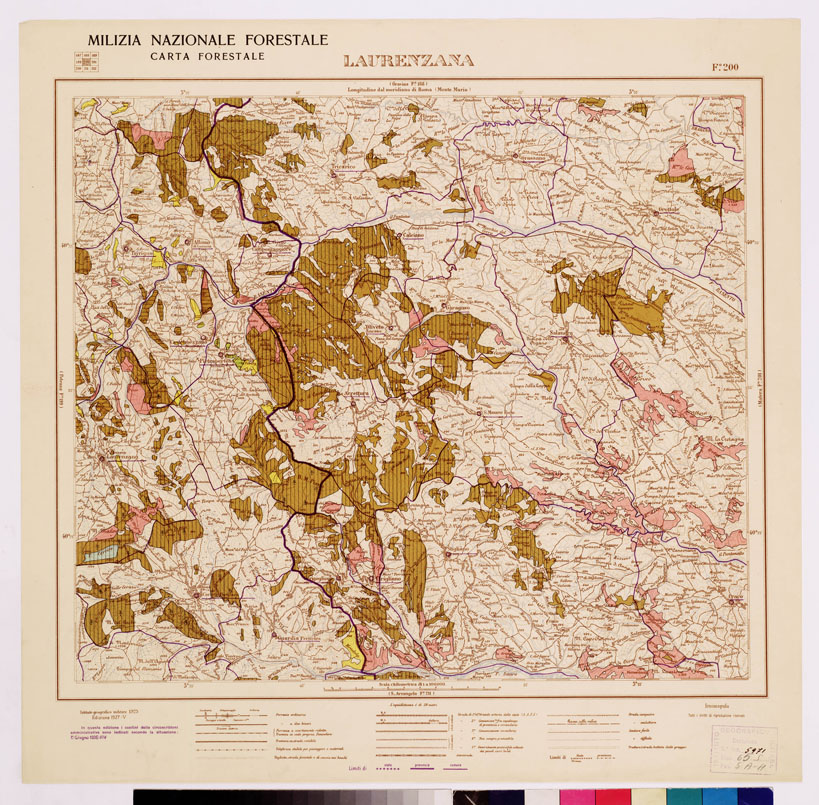 (N:4653) CARTA FORESTALE DEL REGNO D'ITALIA... - Foglio 200 LAURENZANA (B0008971) Carte e stampe antiche: riproduzione a colori su carta (formato A1)
