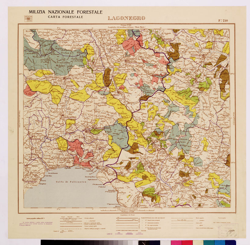(N:4663) CARTA FORESTALE DEL REGNO D'ITALIA... - Foglio 210 LAGONEGRO (B0008980) Carte e stampe antiche: riproduzione a colori su carta (formato A1)