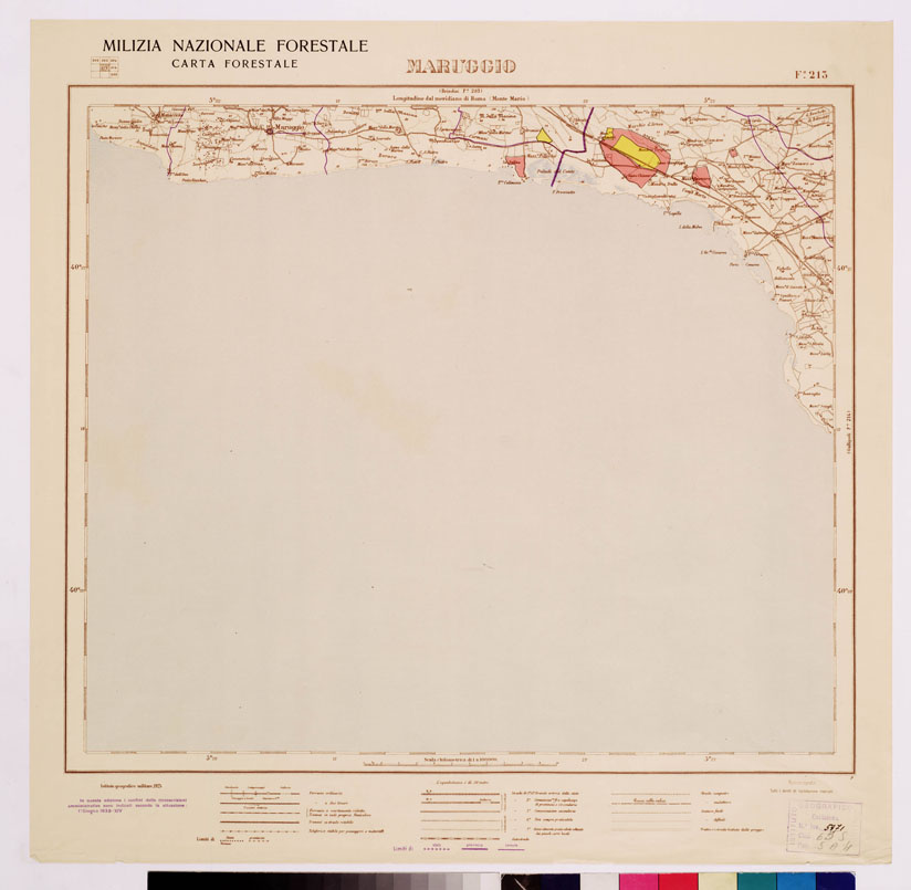 (N:4666) CARTA FORESTALE DEL REGNO D'ITALIA... - Foglio 213 MARUGGIO (B0008983) Carte e stampe antiche: riproduzione a colori su carta (formato A1)