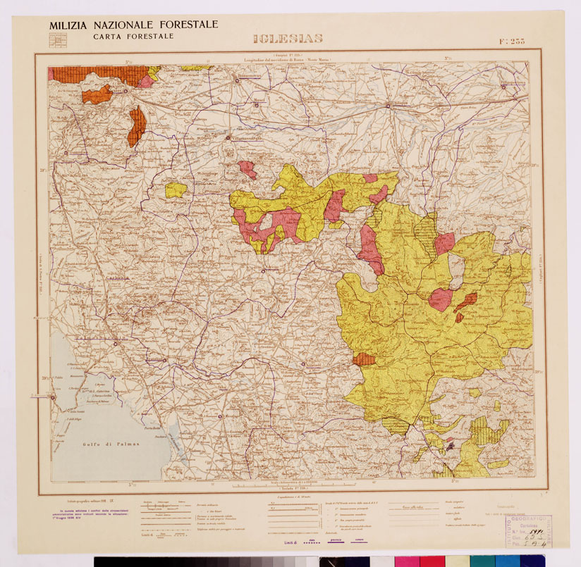 (N:4687) CARTA FORESTALE DEL REGNO D'ITALIA... - Foglio 233 IGLESIAS (B0009002) Carte e stampe antiche: riproduzione a colori su carta (formato A1)