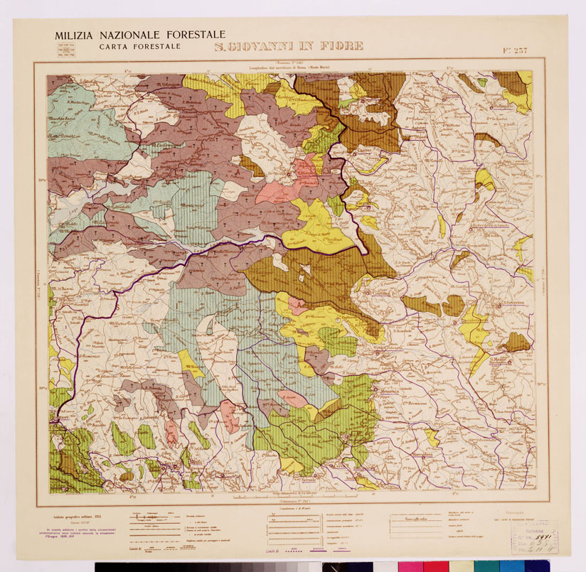 (N:4691) CARTA FORESTALE DEL REGNO D'ITALIA... - Foglio 237 S. GIOVANNI IN FIORE (B0009006) Carte e stampe antiche: riproduzione a colori su carta (formato A1)