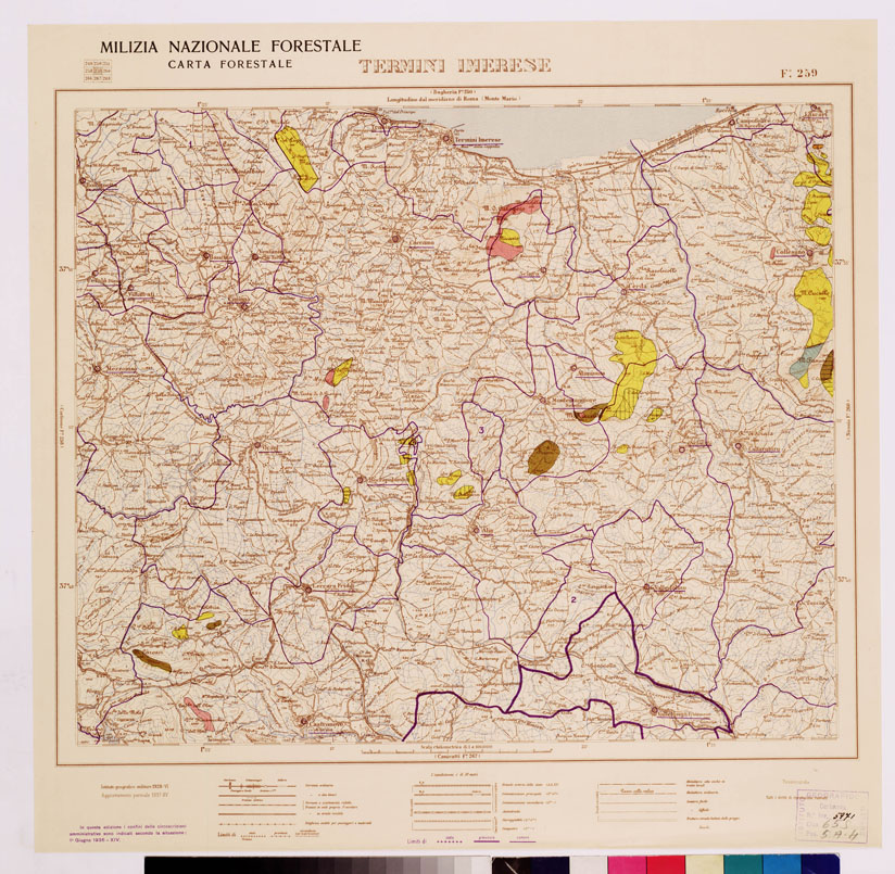 (N:4713) CARTA FORESTALE DEL REGNO D'ITALIA... - Foglio 259 TERMINI IMERESE (B0009026) Carte e stampe antiche: riproduzione a colori su carta (formato A1)