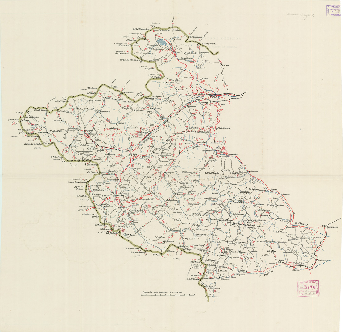 (N:5598) CARTA LOGISTICA D'ITALIA - ANNESSO AL Foglio 12 (B0009053) Carte e stampe antiche: riproduzione a colori su carta (formato A1)