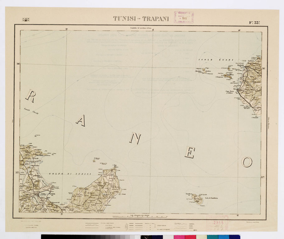 (N:1062) CARTA D'ITALIA CON LE INDICAZIONI DELLE CENTRALI PER LA PRODUZIONE DI ENERGIA ELETTRICA, ESISTENTI ED IN COSTRUZIONE A TUTTO LANNO 1920 - Foglio 33 TUNISI-MESSINA (B0009094) Carte e stampe antiche: riproduzione a colori su carta (formato A1)