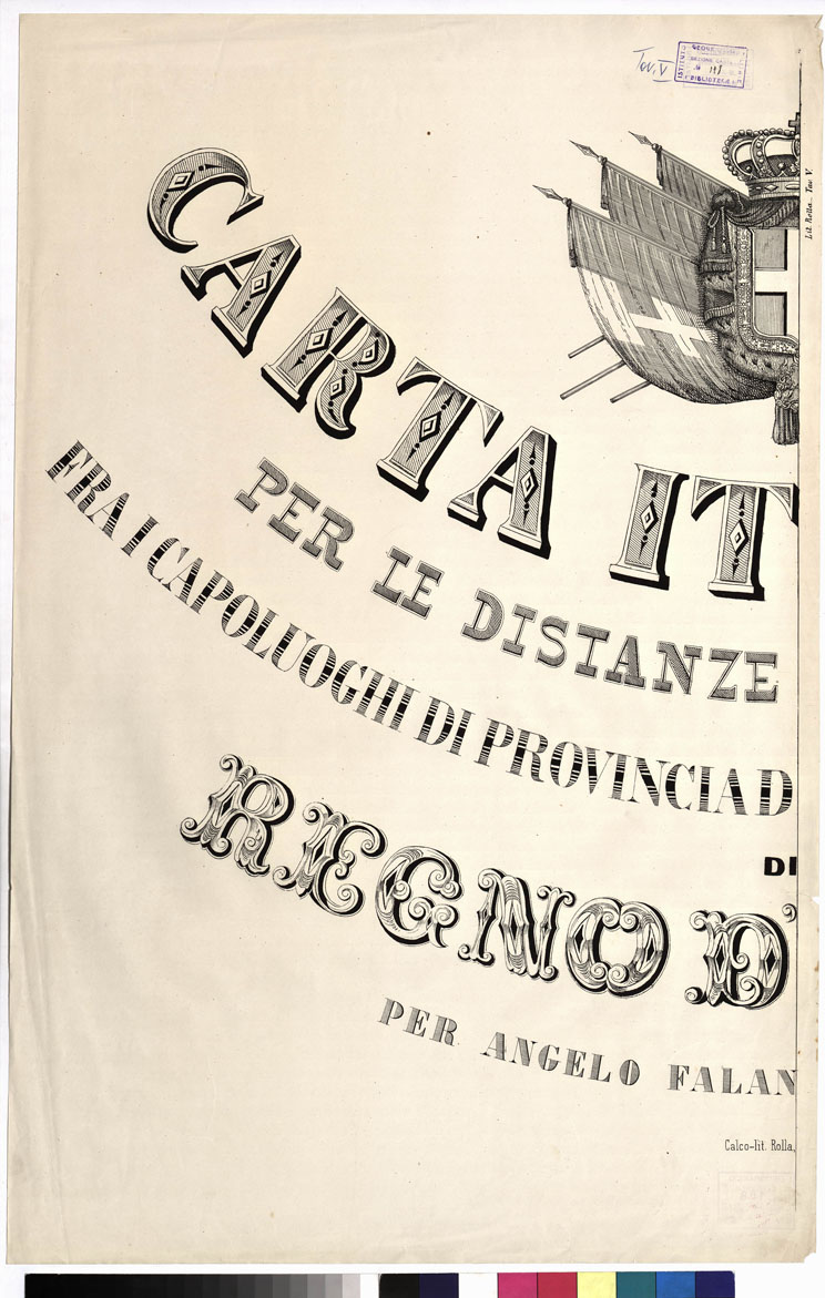 (N:5570) CARTA ITINERARIA... - Tavola V (B0009121) Carte e stampe antiche: riproduzione a colori su carta (formato A1)