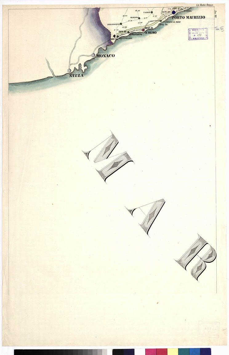 (N:5571) CARTA ITINERARIA... - Tavola VII (B0009123) Carte e stampe antiche: riproduzione a colori su carta (formato A1)