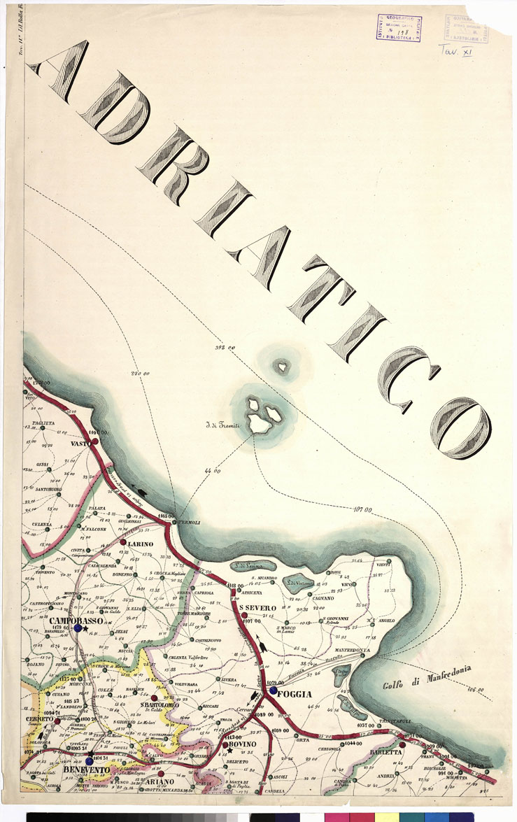 (N:5574) CARTA ITINERARIA... - Tavola XI (B0009127) Carte e stampe antiche: riproduzione a colori su carta (formato A1)