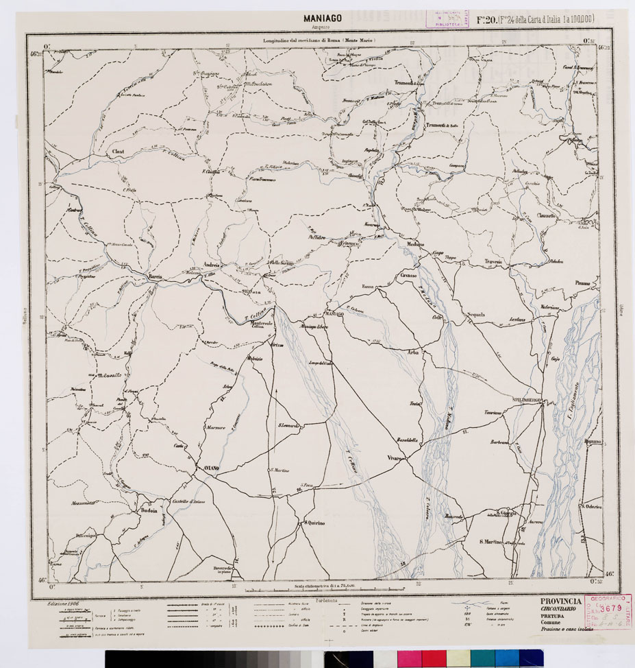 (N:5517) CARTA ITINERARIA PER GLI ALPINI - Foglio 20 MANIAGO (AMPEZZO) (B0009161) Carte e stampe antiche: riproduzione a colori su carta (formato A1)