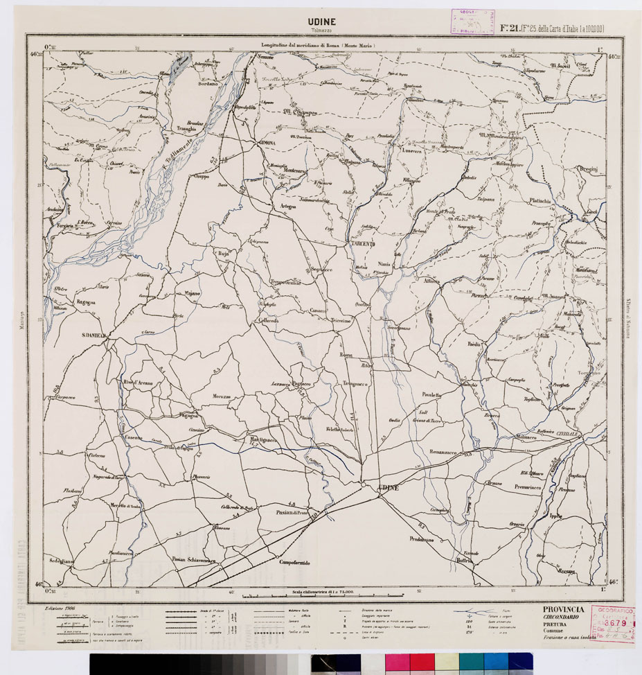 (N:5518) CARTA ITINERARIA PER GLI ALPINI - Foglio 21 UDINE (TOLMEZZO) (B0009162) Carte e stampe antiche: riproduzione a colori su carta (formato A1)