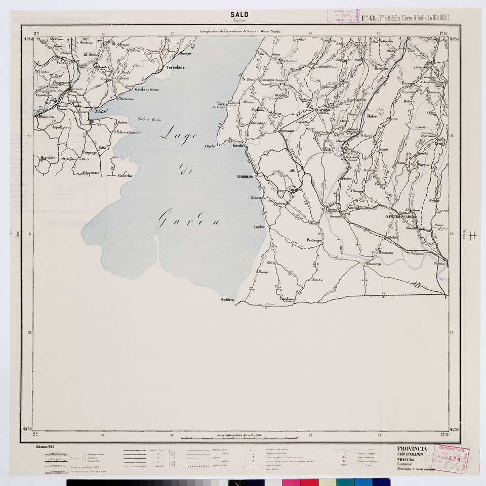 (N:5540) CARTA ITINERARIA PER GLI ALPINI - Foglio 41 SALO' (BAGOLINO) (B0009182) Carte e stampe antiche: riproduzione a colori su carta (formato A1)