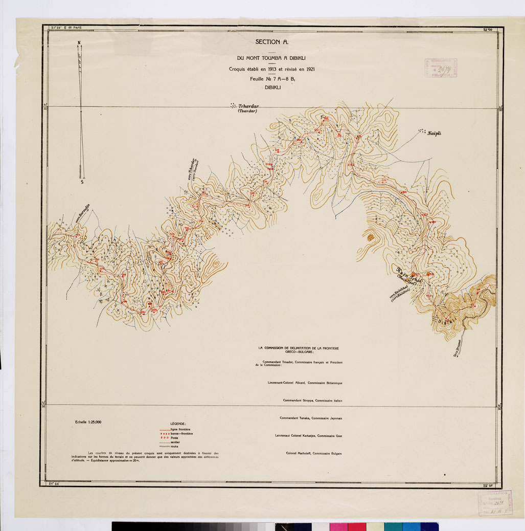 (N:10840) TRAITE DE NEUILLY SUR SEINE DU 27 NOV. 1919 COMMISSION DE DELIMITATION DE LA FRONTIERE GRECO-BULGARE -FEUILLE N. 7A -8 B1 DIBIKLI (B0009230) Carte e stampe antiche: riproduzione a colori su carta (formato A1)