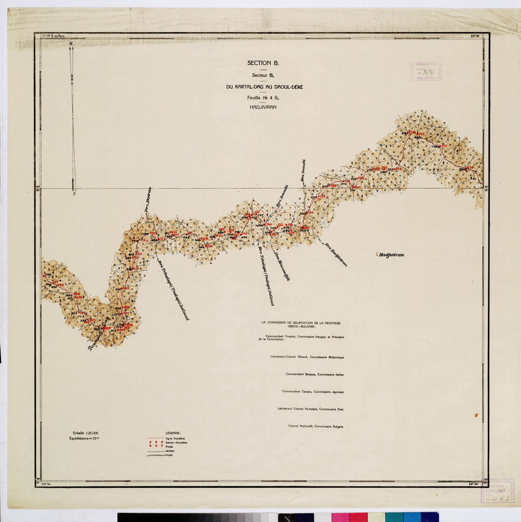 (N:11338) TRAITE DE NEUILLY SUR SEINE DU 27 NOV. 1919 COMMISSION DE DELIMITATION DE LA FRONTIERE GRECO-BULGARE - FEUILLE N. 4 B2 HADJUIRAN (B0009237) Carte e stampe antiche: riproduzione a colori su carta (formato A1)