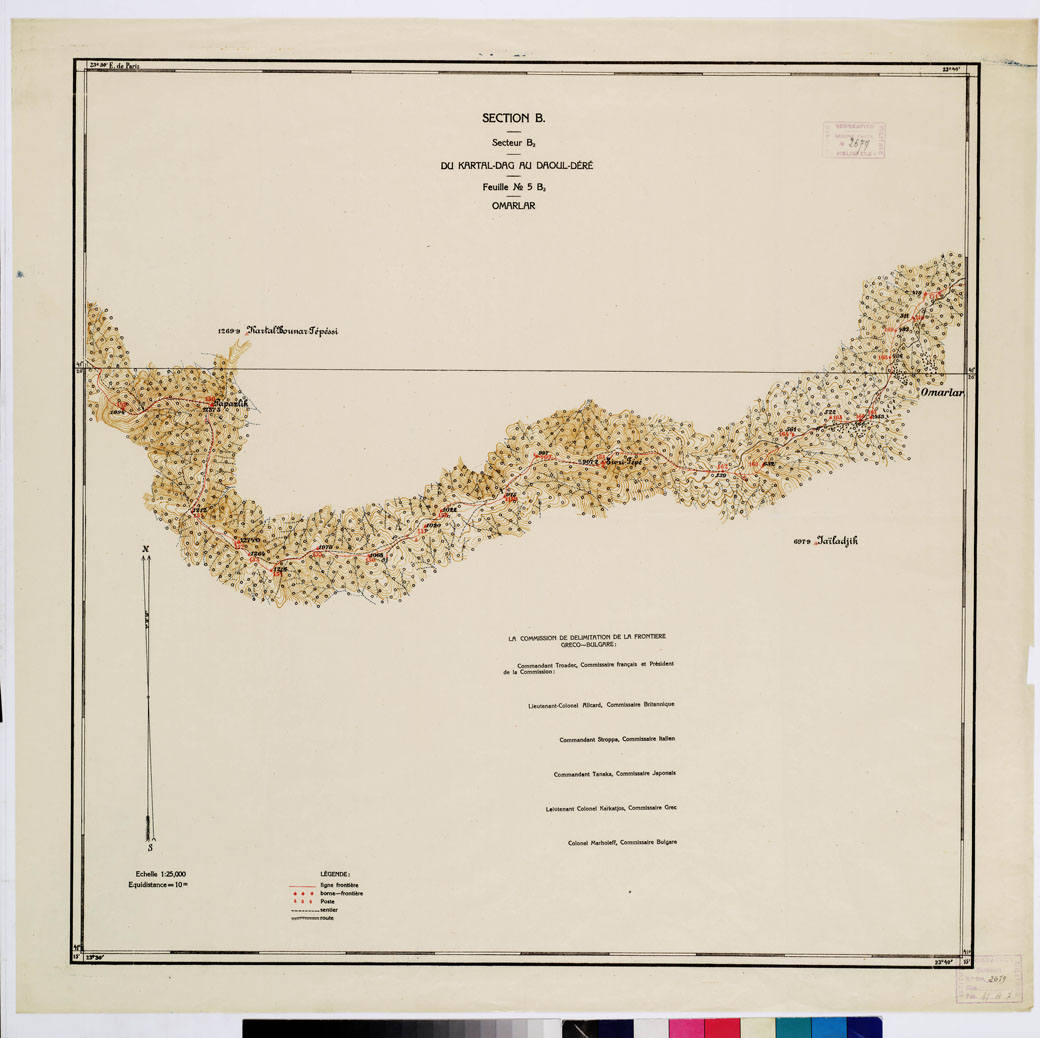 (N:11334) TRAITE DE NEUILLY SUR SEINE DU 27 NOV. 1919 COMMISSION DE DELIMITATION DE LA FRONTIERE GRECO-BULGARE - FEUILLE N. 5 B2 OMARLAR (B0009239) Carte e stampe antiche: riproduzione a colori su carta (formato A1)