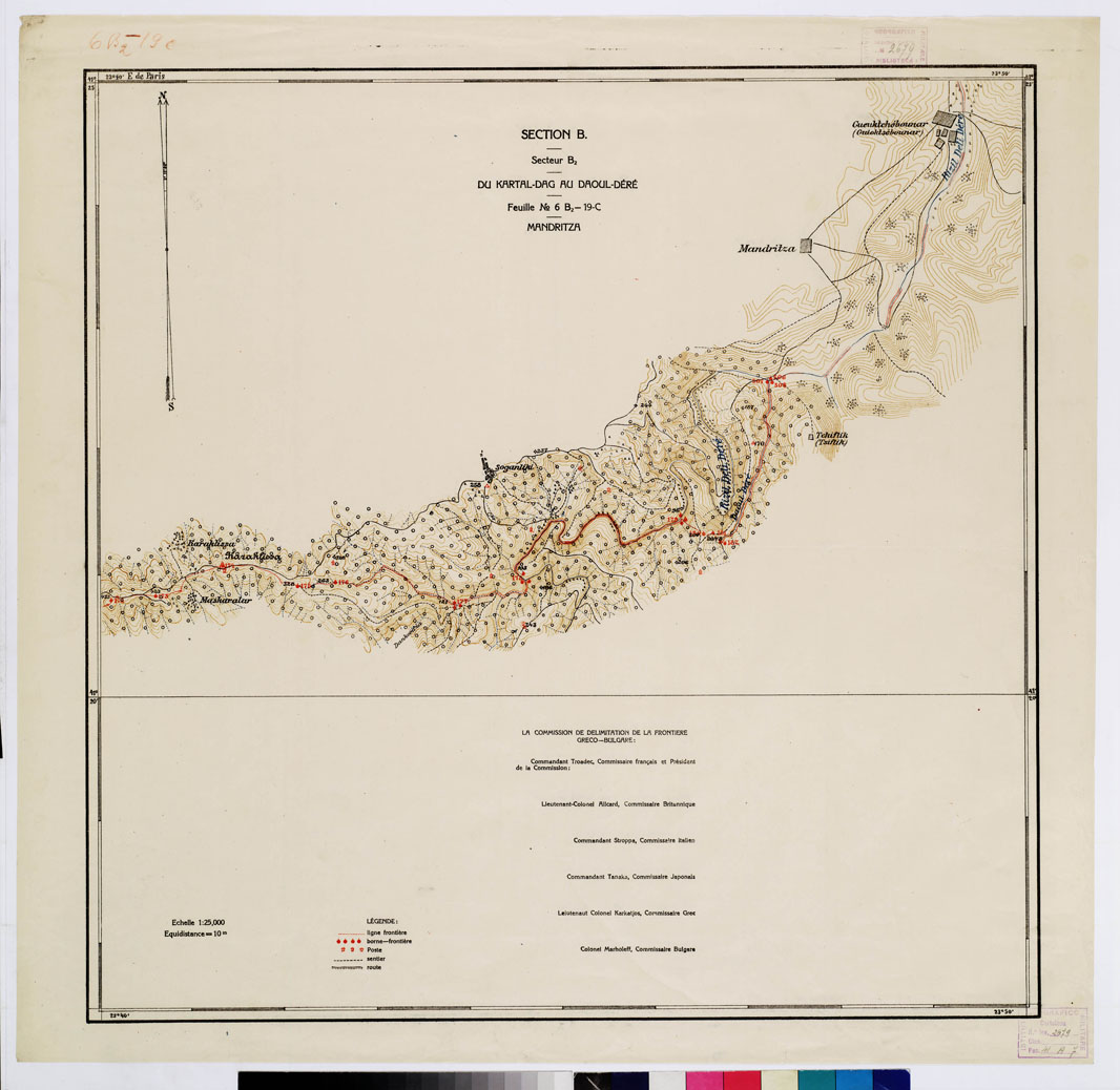 (N:11330) TRAITE DE NEUILLY SUR SEINE DU 27 NOV. 1919 COMMISSION DE DELIMITATION DE LA FRONTIERE GRECO-BULGARE - FEUILLE N. 6 B2 -19 C MADRITZA (B0009241) Carte e stampe antiche: riproduzione a colori su carta (formato A1)