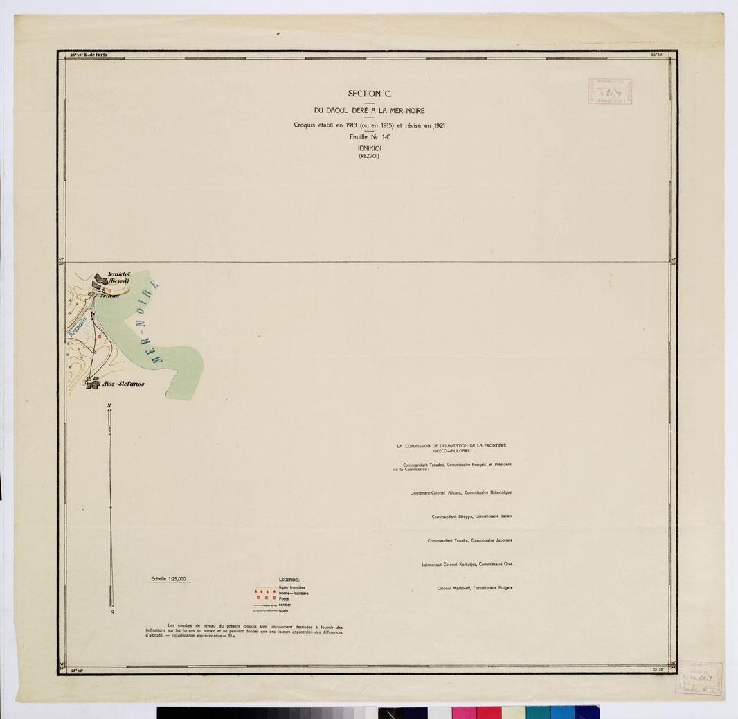 (N:11358) TRAITE DE NEUILLY SUR SEINE DU 27 NOV. 1919 COMMISSION DE DELIMITATION DE LA FRONTIERE GRECO-BULGARE - FEUILLE N. 1 C IENIKIOI (B0009243) Carte e stampe antiche: riproduzione a colori su carta (formato A1)