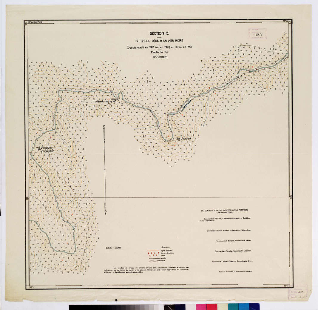 (N:11345) TRAITE DE NEUILLY SUR SEINE DU 27 NOV. 1919 COMMISSION DE DELIMITATION DE LA FRONTIERE GRECO-BULGARE - FEUILLE N. 2 C MADTOURA (B0009244) Carte e stampe antiche: riproduzione a colori su carta (formato A1)