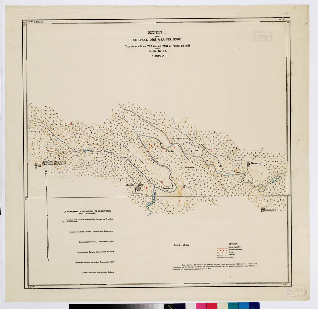 (N:11337) TRAITE DE NEUILLY SUR SEINE DU 27 NOV. 1919 COMMISSION DE DELIMITATION DE LA FRONTIERE GRECO-BULGARE - FEUILLE N. 4 C KLADARA (B0009246) Carte e stampe antiche: riproduzione a colori su carta (formato A1)