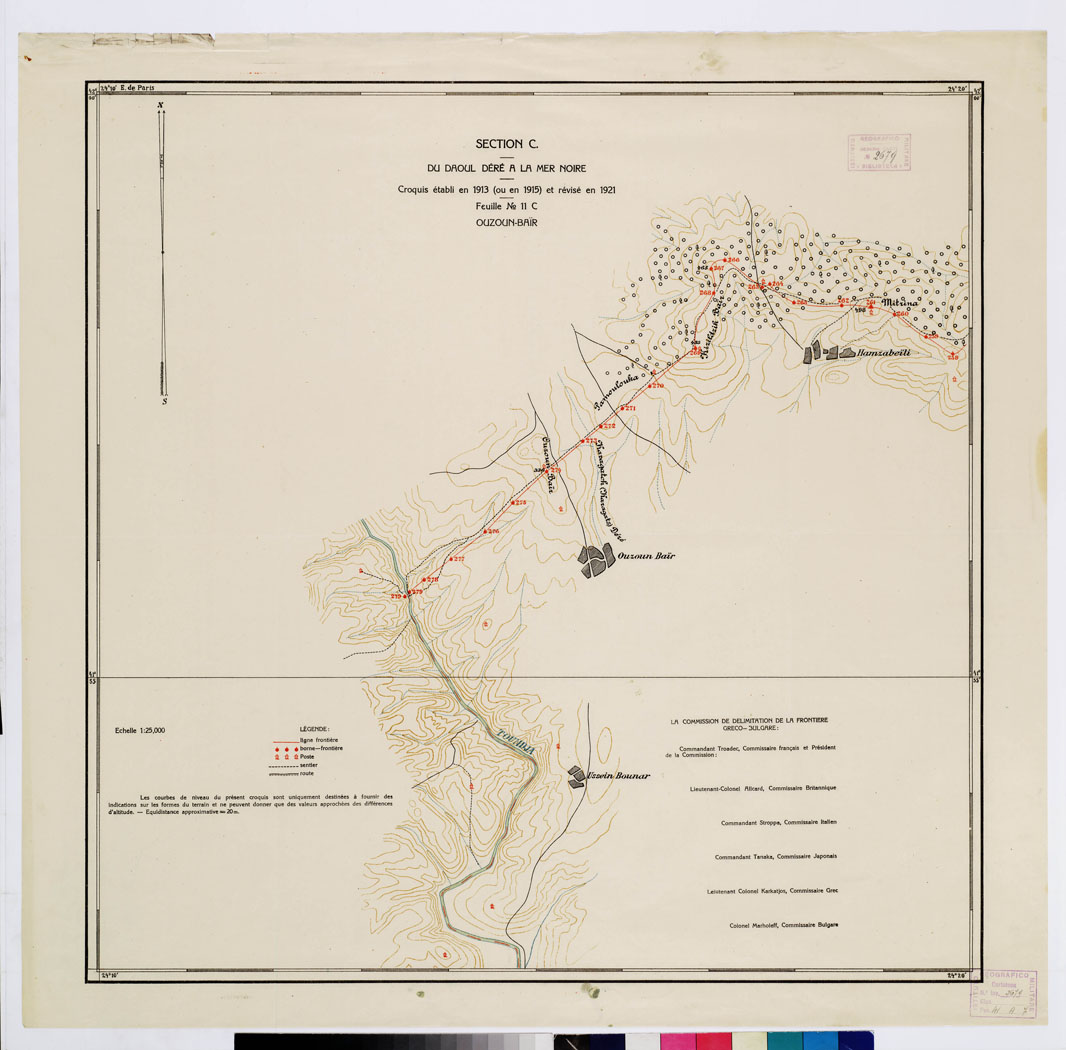 (N:11356) TRAITE DE NEUILLY SUR SEINE DU 27 NOV. 1919 COMMISSION DE DELIMITATION DE LA FRONTIERE GRECO-BULGARE - FEUILLE N. 11 C OUZOUN-BAIR (B0009253) Carte e stampe antiche: riproduzione a colori su carta (formato A1)